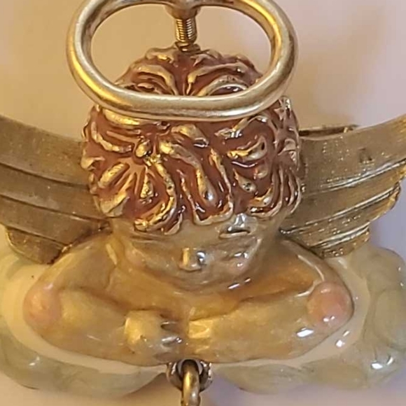 LOUIS C. MARKS 1940s Cherub Angel Brooch Vintage Signed Collectable Jewelry - Picture 3 of 8